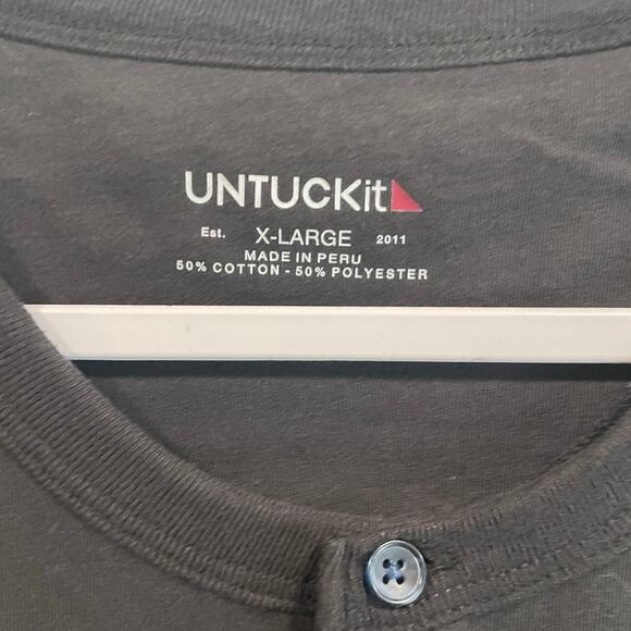 Untuckit Men’s XL Black Crew Neck T-Shirt Short Sleeve Cotton Blend Made in Peru - Picture 4 of 6